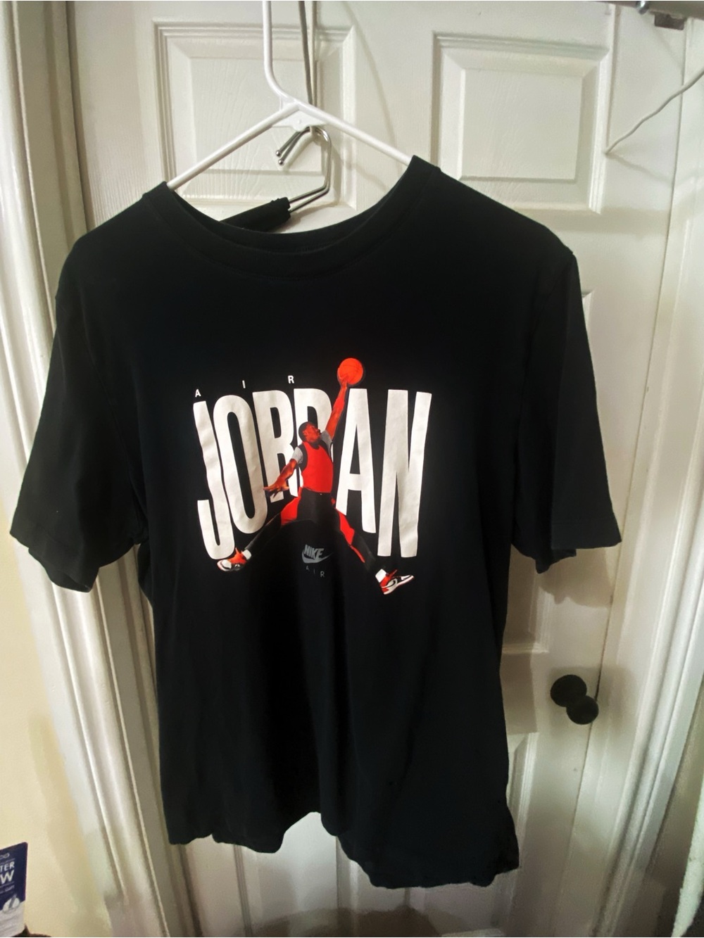 Nike/Jordan Black T-Shirt with Red and White Jumpman Graphic - Picture 1 of 3